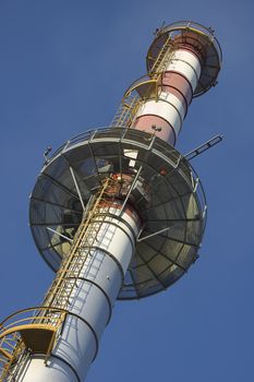 Detail of an high chimney in a modern industrial plant