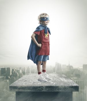 A young boy dreams of becoming a superhero