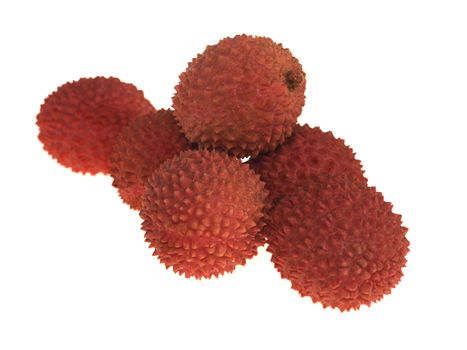 Lychees Tropical Fruit Isolated White Background
