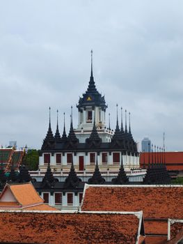 Loha Prasat Metal Palace in Wat Ratchanatdaram Worawihan, Bangkok Thailand.