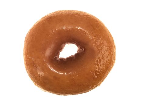 Sugar Glazed Ring Doughnut Isolted White Background