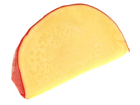 Dutch Edam Cheese Wedge Isolated White Background