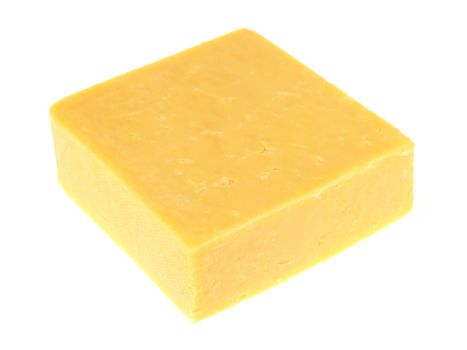 Double Gloucester Cheese Isolated White Bakcgorund