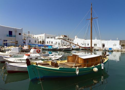 View of the port of Parikia on the island of Paros - Greece