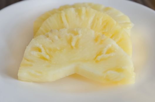 close up fruits for healthy eating , pineapple  on dish