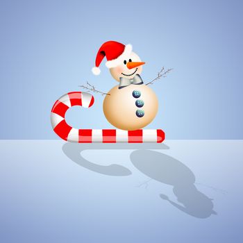snowman on sled for Christmas