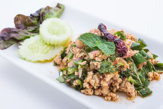 Spicy minced pork is food thailand