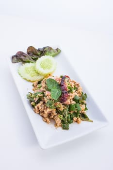 Spicy minced pork is food thailand