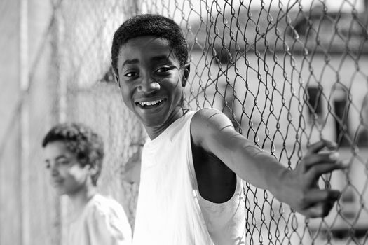 Portrait of a cheerful young African boy