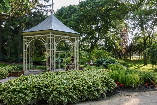 Portion of the Shakespeare theme garden in Stratford Ontario