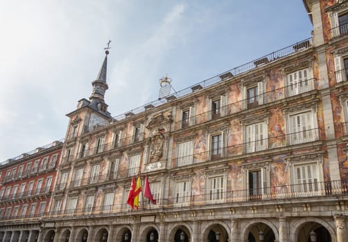 House bakery facade in the Plaza Mayor of Madrid, Spain