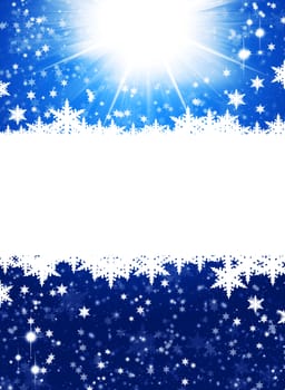 New Year's background. Snowflakes on abstract blue background