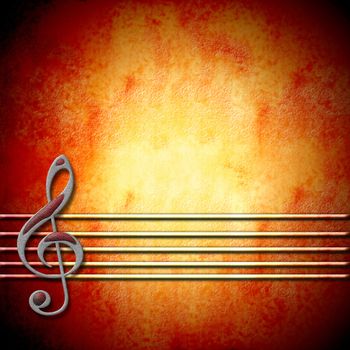 musical background with treble clef staff and with empty space for writing