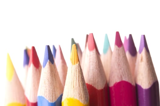 colored pencils, isolated on a white background 