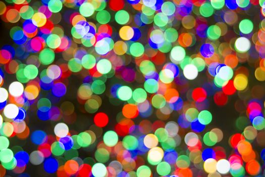 Colorful Christmas Tree Lights Blur Defocused Bokeh Background