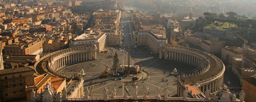 Aerial view of St. Peter's Square, Vatican City, Rome, Rome Province, Lazio, Italy