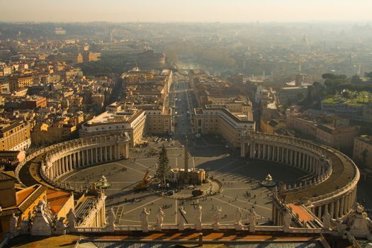 Aerial view of St. Peter's Square, Vatican City, Rome, Rome Province, Lazio, Italy
