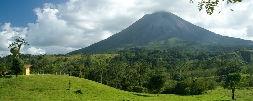 Panoramic view of Arenal volcano, Costa Rica.