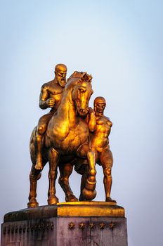 One of the two Bridge Equestrian Statues at the Arlington Bridge in Washington, D.C.