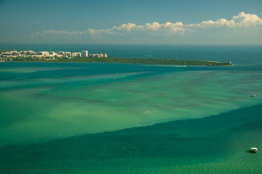 Aerial view of the Atlantic Ocean, Miami, Florida, USA