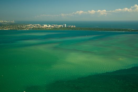 Aerial view of the Atlantic Ocean, Miami, Florida, USA