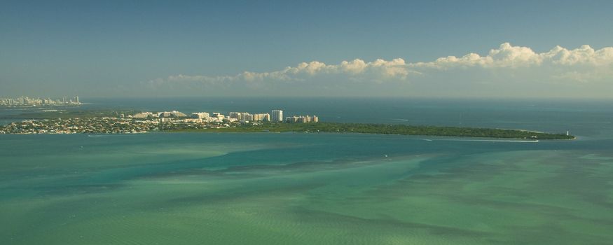 Aerial view of the Atlantic ocean, Miami, Florida, USA