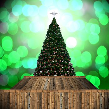 Christmas tree with bokeh background