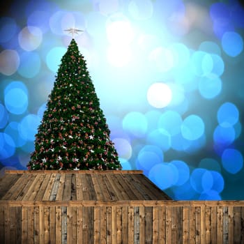 Christmas tree with bokeh background