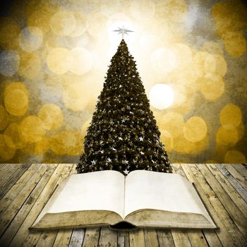 Read bible in christmas day in vintage style