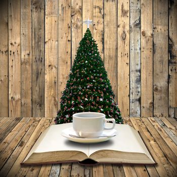 Drink coffee and read bible in Christmas day