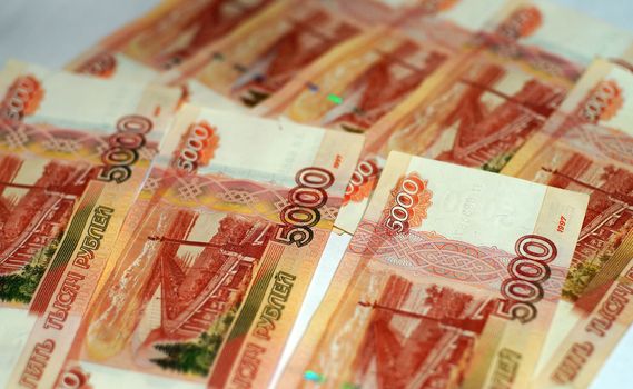 Russian banknotes as background