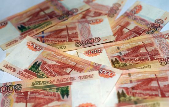 Russian banknotes as background