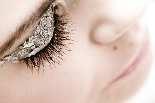 Close-up portrait of beautiful caucasian young woman