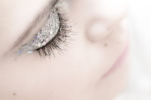 Close-up portrait of beautiful caucasian young woman