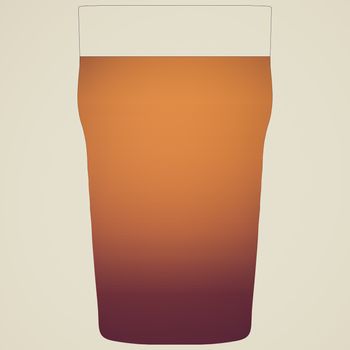 Retro looking Illustration of a pint of stout beer