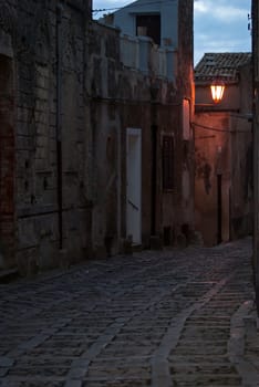 old town of Erice at night. Sicily