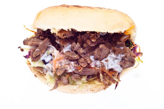 Doner kebab isolated over white background