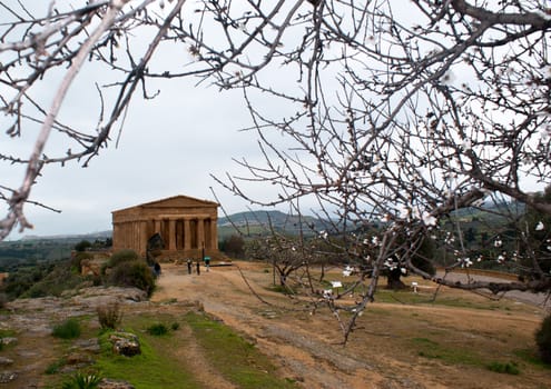 The ruins of Temple of Concordia, Valey of temples, Agrigento, Sicily, Italy