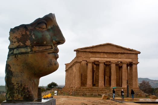 The ruins of Temple of Concordia, Valey of temples, Agrigento, Sicily, Italy