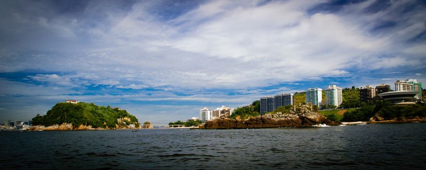 Panoramic view of Boa Viagem island in the city of Niteroi, Rio de Janeiro, Brazil.