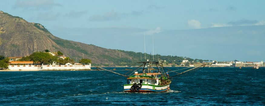 Boat in Guanabara Bay, Rio De Janeiro, Brazil