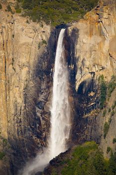 Bridalveil Falls is one of the most beautiful waterfalls in Yosemite, California, USA.