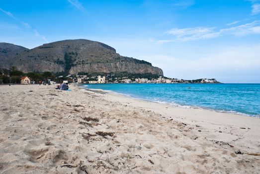The famous beach of "Mondello" in Palermo, Sicily