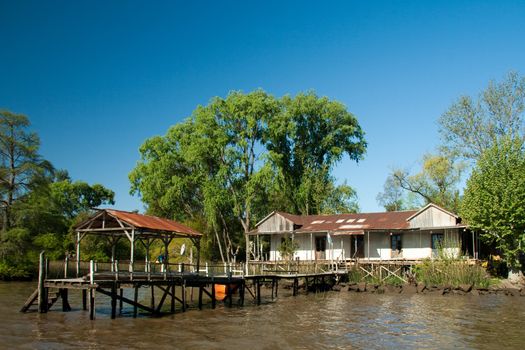 Sceneries along the canals of the Parana Delta, Rio de La Plata, Buenos Aires, Argentina