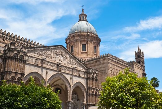 Detail of the cathedral of Palermo. Sicily. Italy