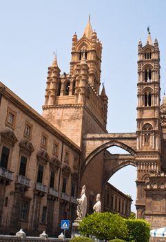 Detail of the cathedral of Palermo. Sicily. Italy