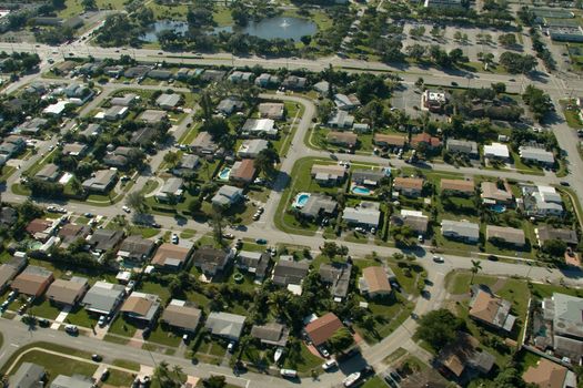 Aerial view of buildings in a city, Miami, Miami-Dade County, Florida, USA