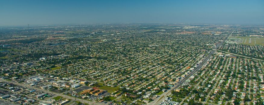 Aerial view of buildings in a city, Miami, Miami-Dade County, Florida, USA