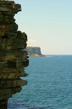 Cliffs in the sea, Sydney, New South Wales, Australia