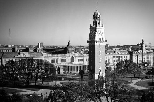 High angle view of Torre Monumental, Plaza Libertador General San Martin, Retiro, Buenos Aires, Argentina